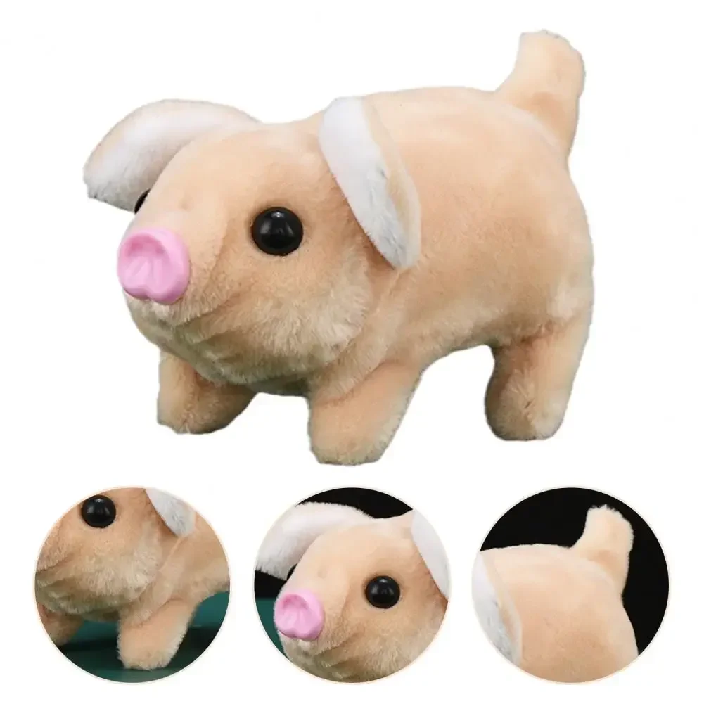 Simulación que camina, cerdito bonito, juguetes electrónicos de peluche para mascotas, peluches de cerdo, Twitch, cola de nariz, muñeco de peluche para regalo de bebé