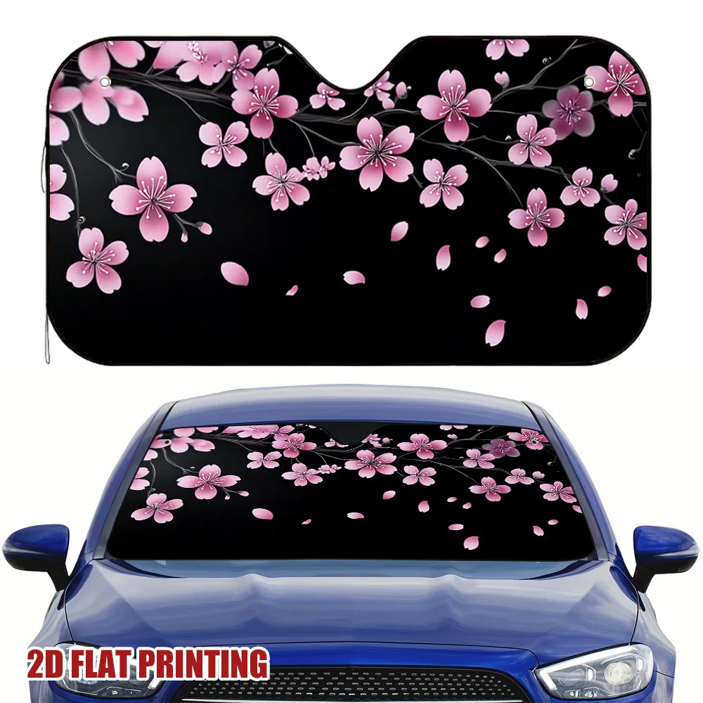 1pc Cherry Blossom Branches Car Sun Visor | Perfect Companion For Morning Drives And Late Afternoon Returns, Reduces Dashboard H