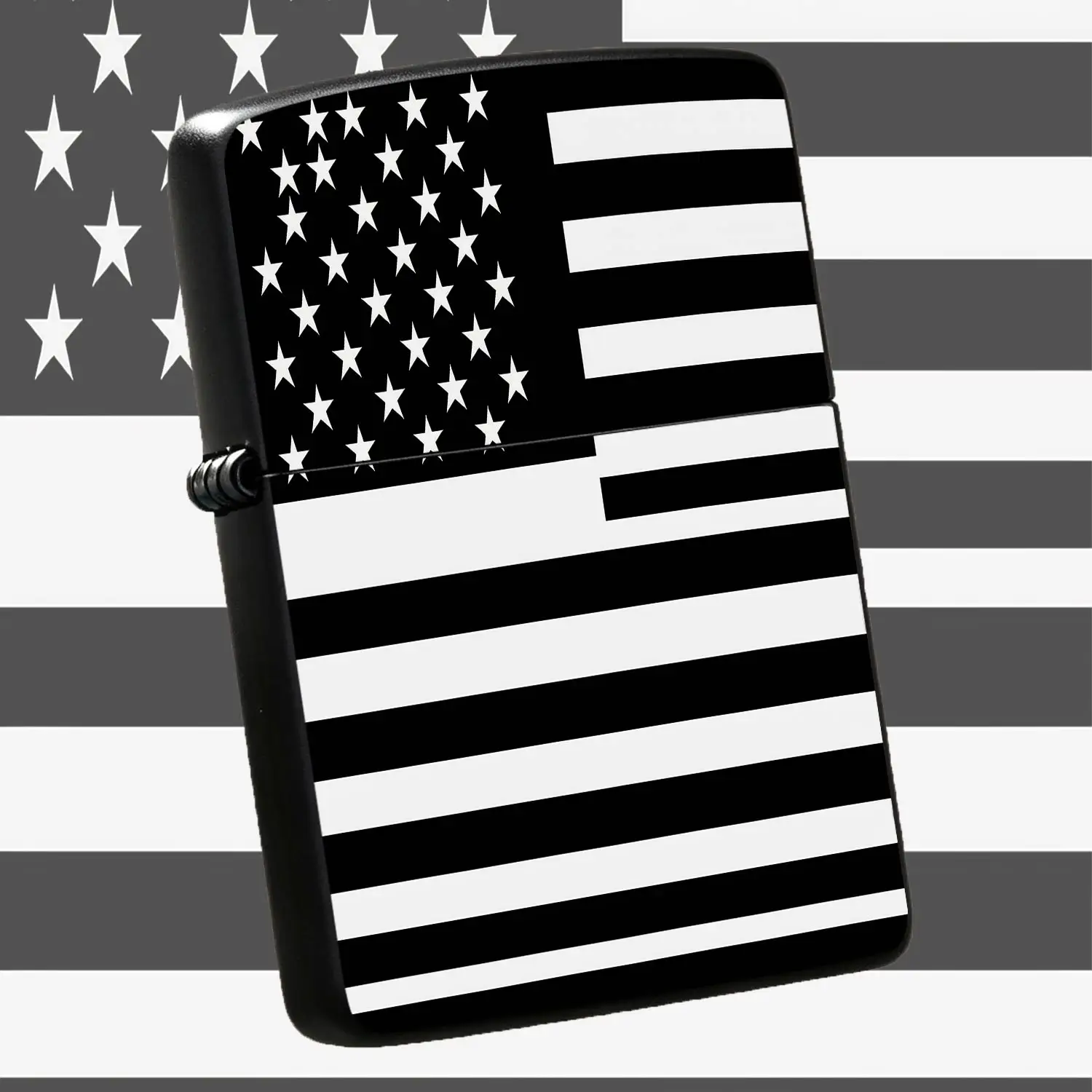American Style Black Whitespangled Stripe Pattern Portable Ignition Tool Classic Stylish All Scene Usable Daily Accessory Decorative Practical Portable Ignition Supply For Home Outdoor Travel Festival Daily Use A Humorous And Interesting Li
