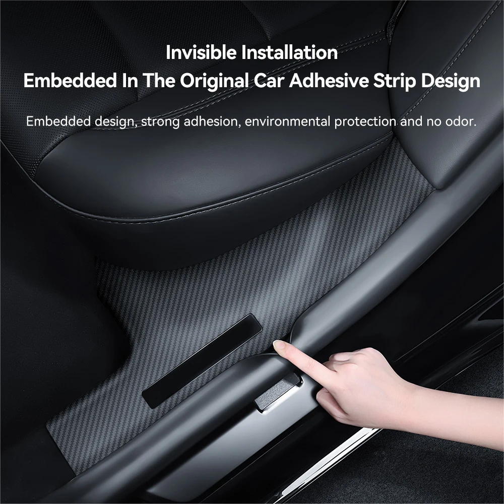 YZ For Tesla Model 3 2024-2026 Highland Rear Door Sill Protective Pad Cover Guards Threshold Bumper Strip Sill Car Accessories