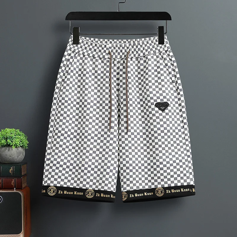 

Casual Loose Men's Baskeall orts Summer New Sle American Print Ice Silk Five-Point Trendy Youth Sports Baskeall Pants