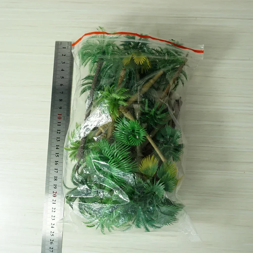 30Pcs Mixed Model Trees Coconut Palm Scale Tree DIY Park Rainforest Scenery Layout Landscape Accessory Miniature Farm Animals