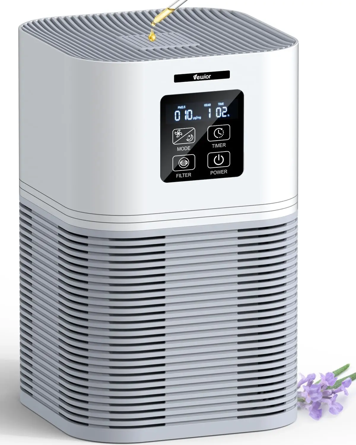 Air Purifier for Large Rooms up to 1200 sq.ft, H13 True HEPA Filter with Fragrance Sponge, Quiet Operation and 6 Timers