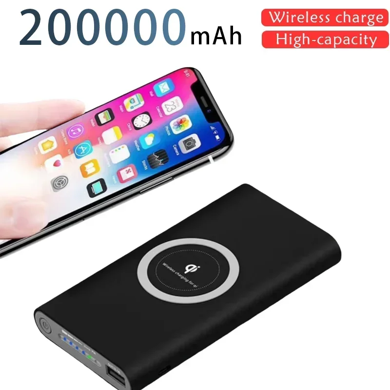 

New Portable wireless fast charging power bank 200000mAh LED display HTC power bankiPhone external battery pack