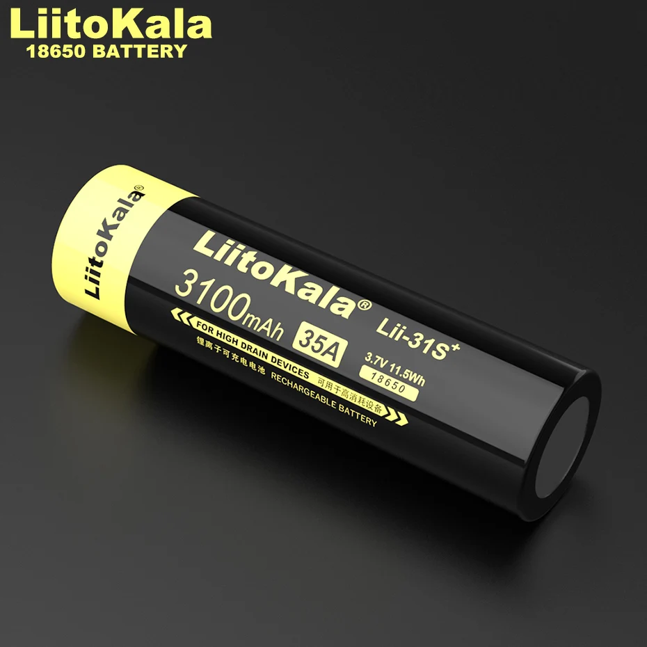 LiitoKala Lii-31S1-6PCS 18650 3.7V 3100mA 35A lithium ion battery for electronic cigarette LED flashlight power cell