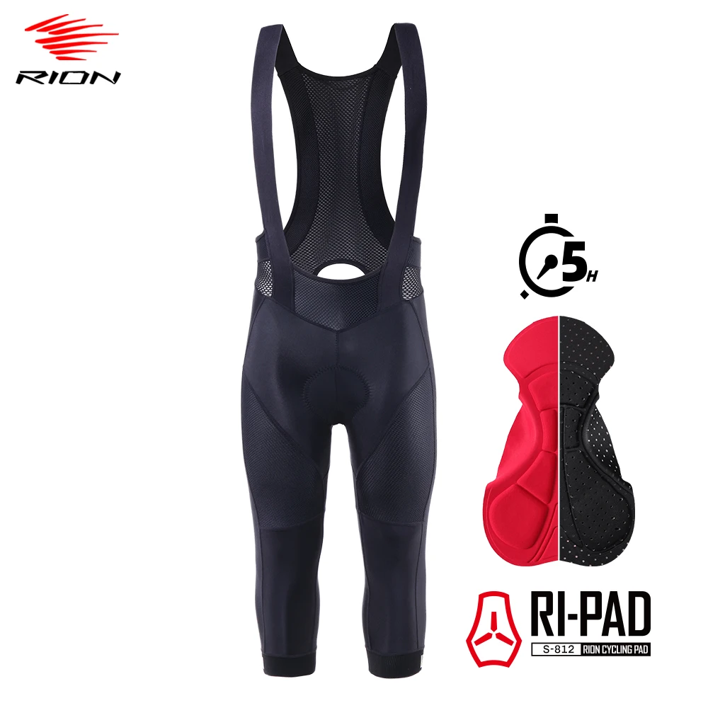 

RION Cycling Bib Shorts 3/4 Pants Men's Bicycle Tights MTB Mountain Bike Clothes Road Riding Outdoor Sports Long Distance 5H 8H