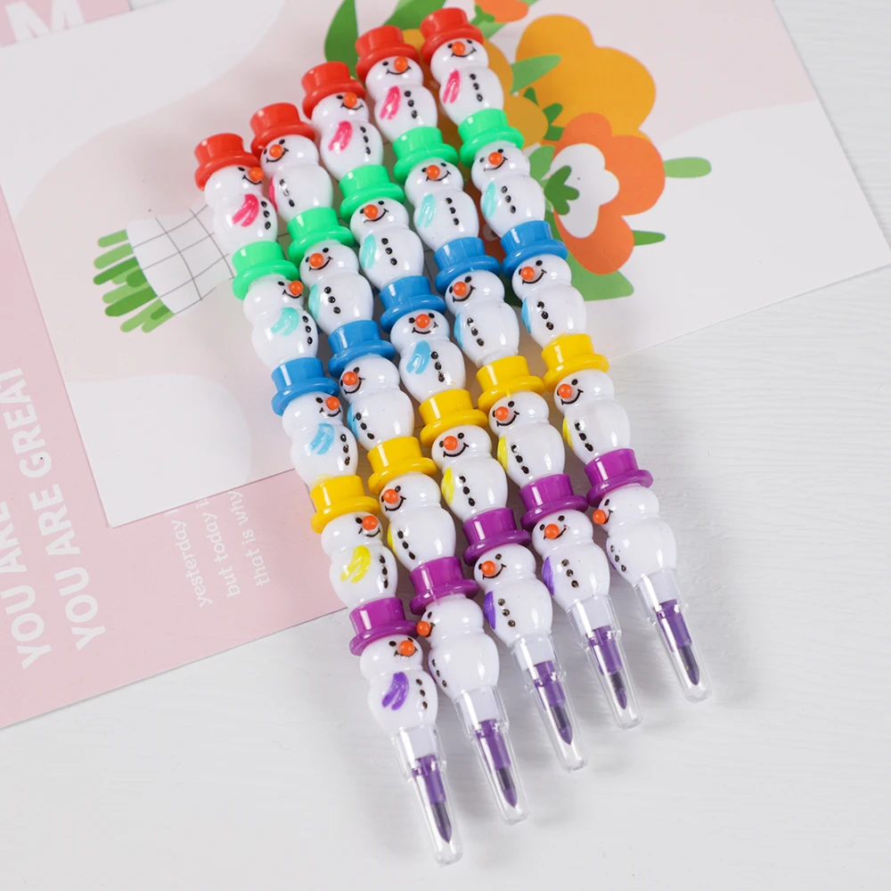 Cute Lollipop Snowman Bear Building Block Crayon Painting Pen Baby Shower Birthday Party Favors Back To School Stationery Gifts