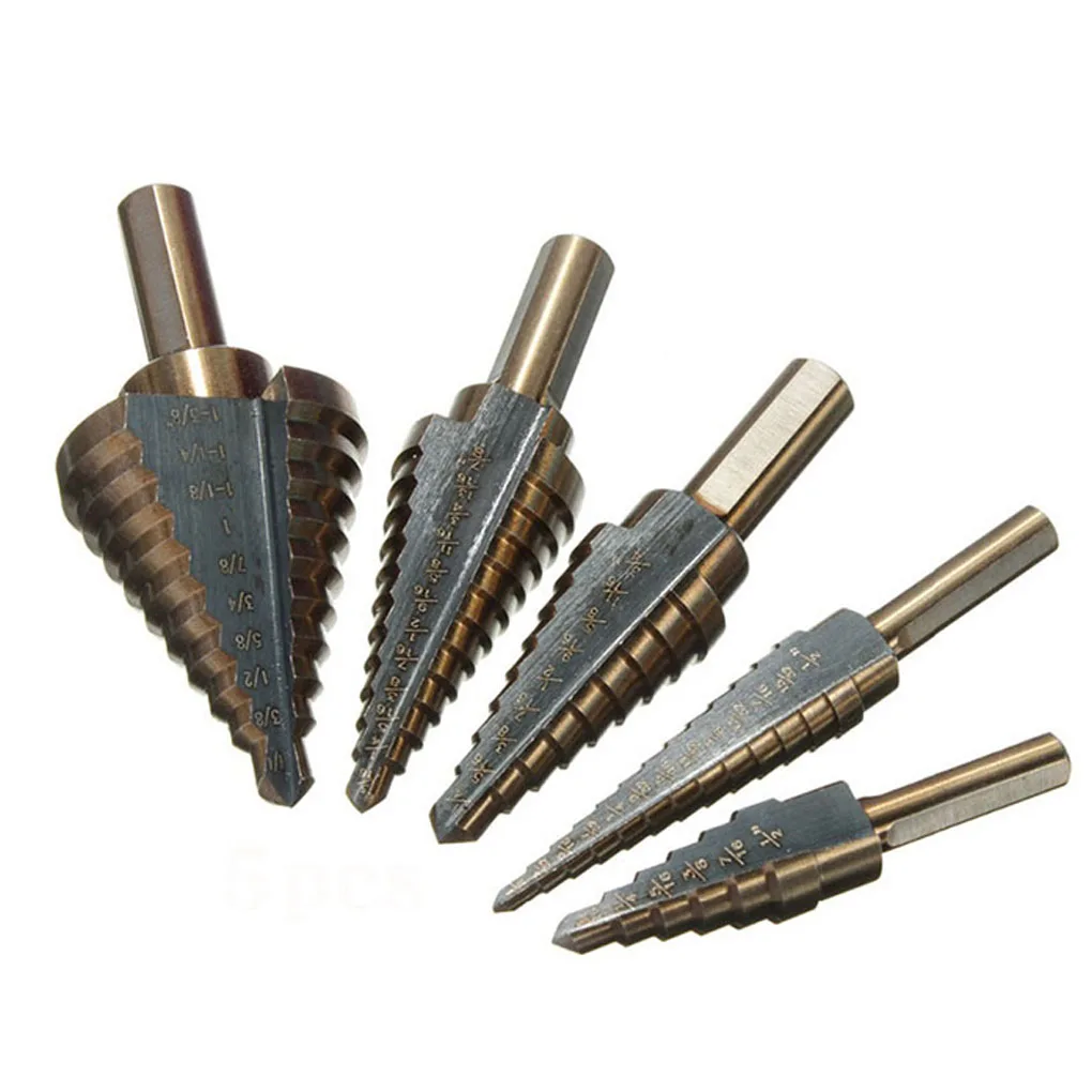 5pcs HSS Step Drill Bit Cobalt Multiple Hole 50 Size Step Drill Bit Set Tool Drilling For Metal Woodworking Power Tool ACCESSORI