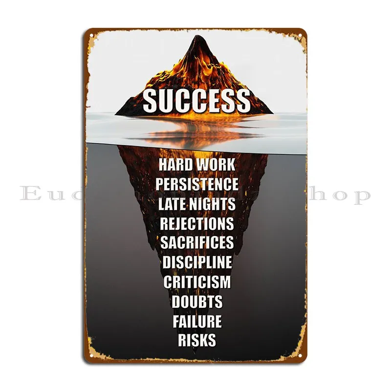 Success Iceberg Metal Sign Design Club Cave Printed Cinema Tin Sign Poster