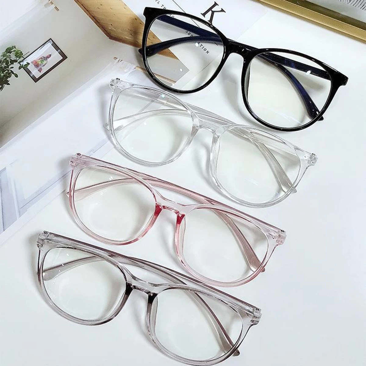 1 x einfache Anti-Blaulicht-Brille für Damen, ultraleicht, mehrfarbig, Geschenk – Detail 7