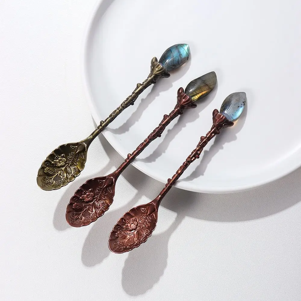 

Nordic for Ice Cream Stirring Scoop Natural Amethyst Dessert Tool Tea Spoon Tableware Coffee Spoon Kitchen Supplies