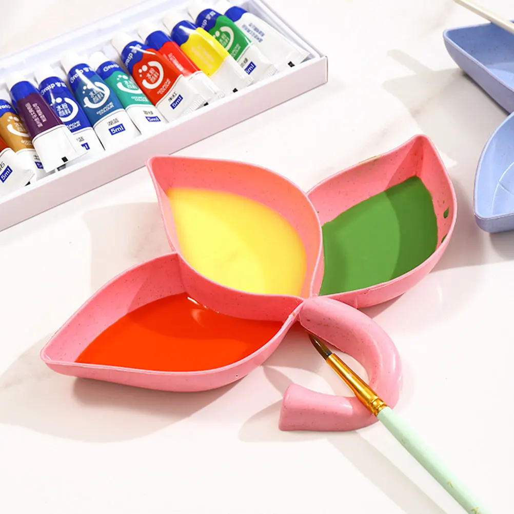 

10pcs Pink Plastic Art Paint Tray Practical Pigment Trays Color Mixing Plates Watercolor Mixer Set For Kids Artists