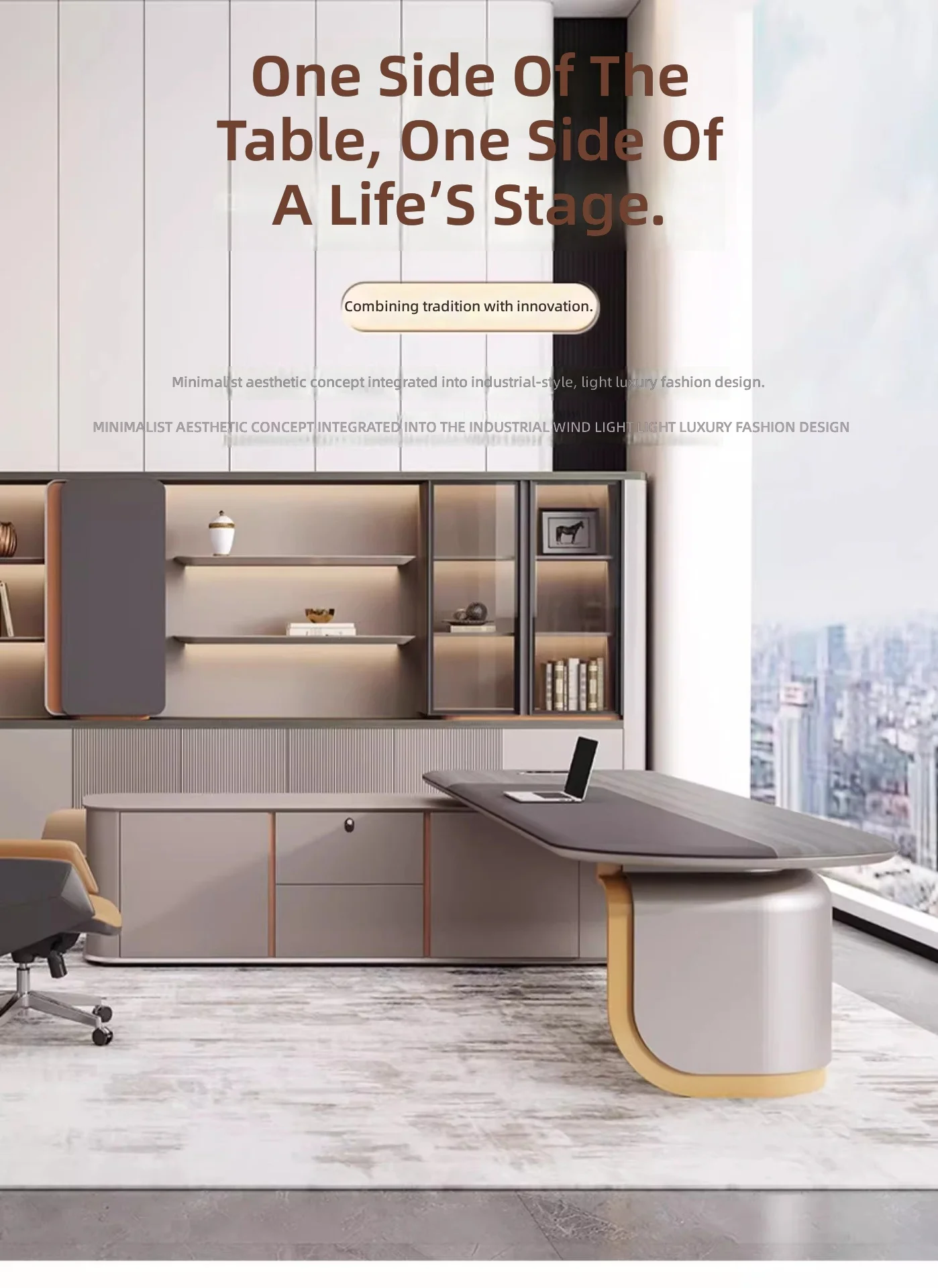 Luxury Executive Desk,Large Modern Office Desk for Boss,Premium Wooden CEO Workstation,Minimalist Manager Desk,Office Furniture
