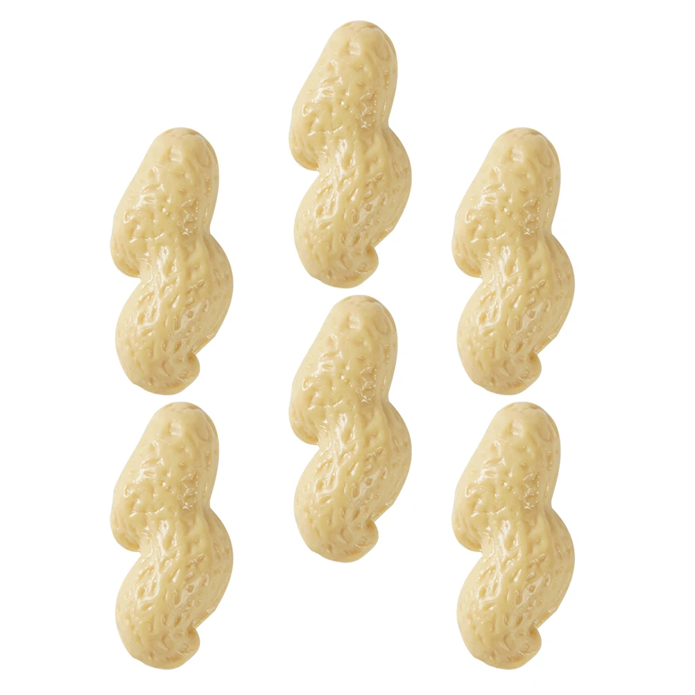 

6pcs Peanut Props PVC Realistic Artificial Decor Home Supermarket Decorative Peanut Adornment Montessori Toy