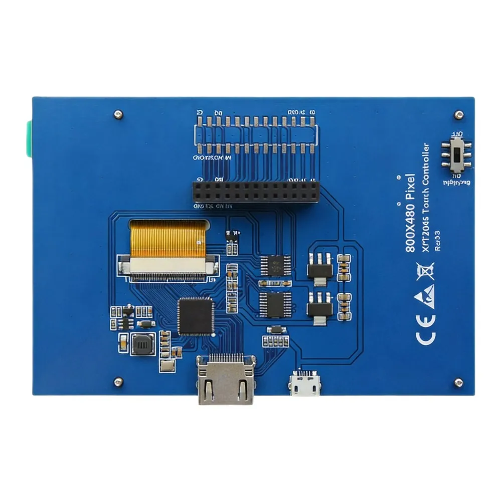 5 inch IPS LCD Display with Capacitive Touch 800x480 Resolution for Raspberry Pi For 3B and Models Direct Hardware Connection