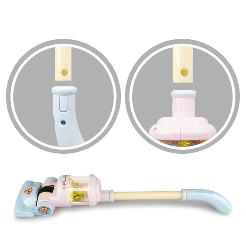 B78B-2X 어린이 전기 진공 청소기 시뮬레이션 진공 포수 어린이 청소 교육, 블루