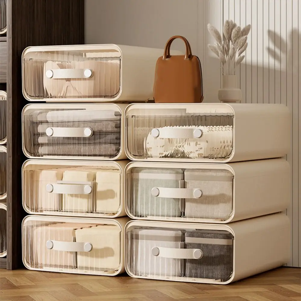 

Plastic Underwear Storage Box Solid Stackable Drawer Storage Box Large Capacity Save Space Socks Storage Drawers Desktop