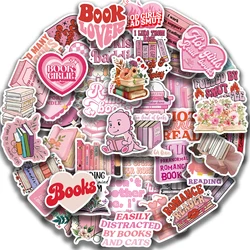 50PCS Pink Bookish Stickers DIY Diary Laptop Luggage Skateboard Graffiti Decals Fun Children’s Classic Toys