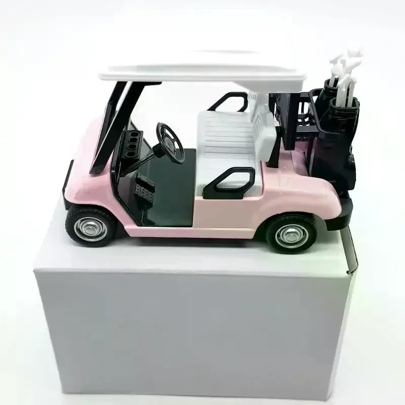 1Pc 1:20 Scale Golfcart Pullback Vehicle Alloy Transportation Gift Mini Golf Cart Metal Pull Back Action Cart  Cake Decoration