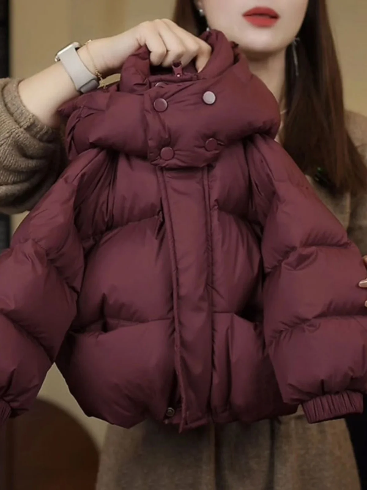 

Trendy Cotton Jacket for Little Girls 2024 Winter New Style Fashionable Baby Clothes Mid-Length Hooded Top Kids' Outfits