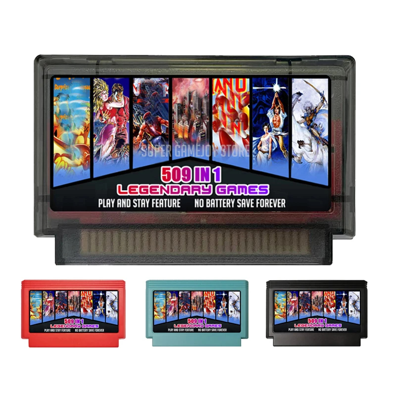 2024 Legendary Games of NES 509 in 1  for FC Console Video Games 1024M Bit Flash Chip In Use