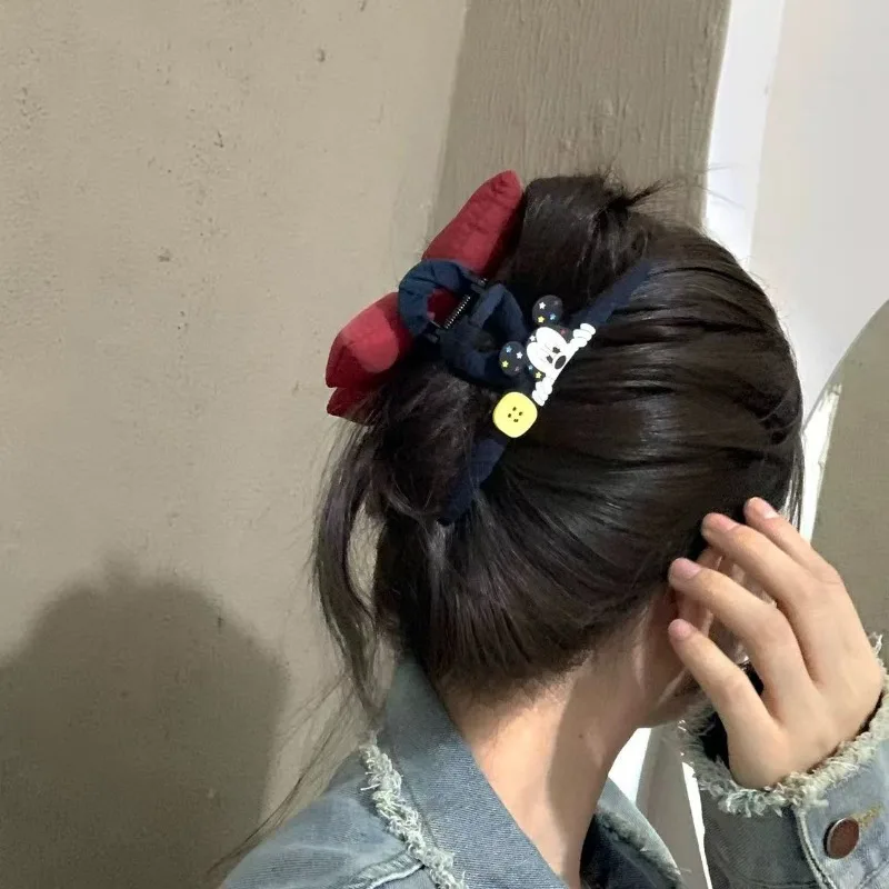 Disney mickey menina novo doce bonito criativo padrão dos desenhos animados botão arco volta zero clipe elegante versátil acessório de cabelo