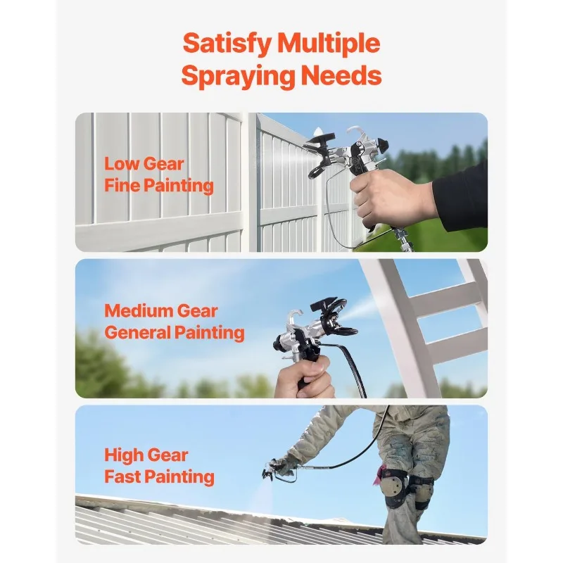 VEVOR Stand Airless Paint Sprayer, 650W High Efficiency Airless Sprayer, 3000PSI Electric Paint Sprayer Machine Extension Rod