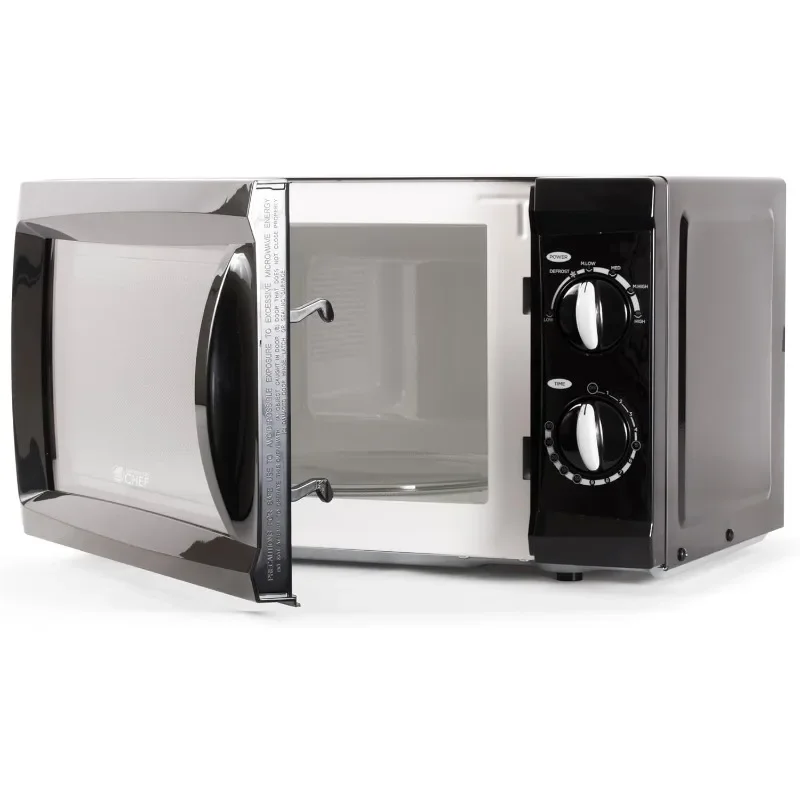 COMMERCIAL CHEF 0.6 Cubic Foot Microwave with 6 Power Levels, Small Microwave with Grip Handle, 600W Countertop Microwave