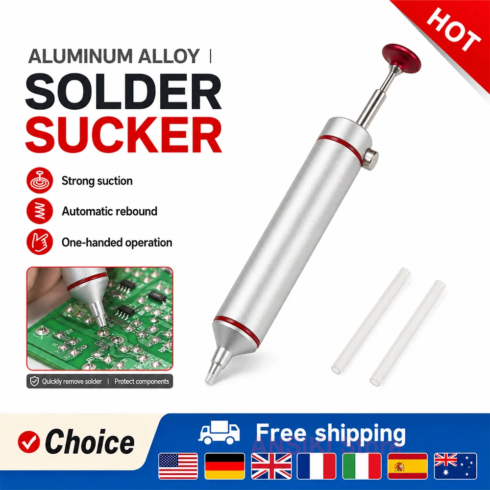ANSIKI MJF-D9 Portable Aluminum Alloy Desoldering Pump Strong Suction Solder