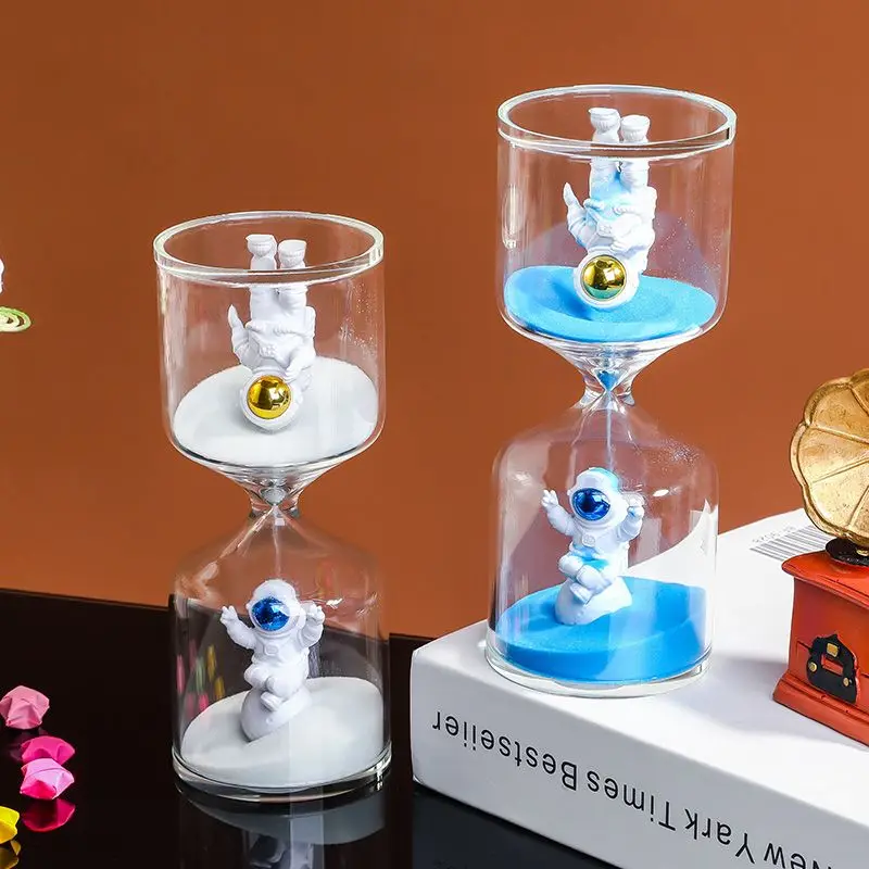 Glass Hourglass Timer Children's Fall Prevention 3/5/10 Minutes Student Meal Time Quicksand Bottle Gift Astronaut