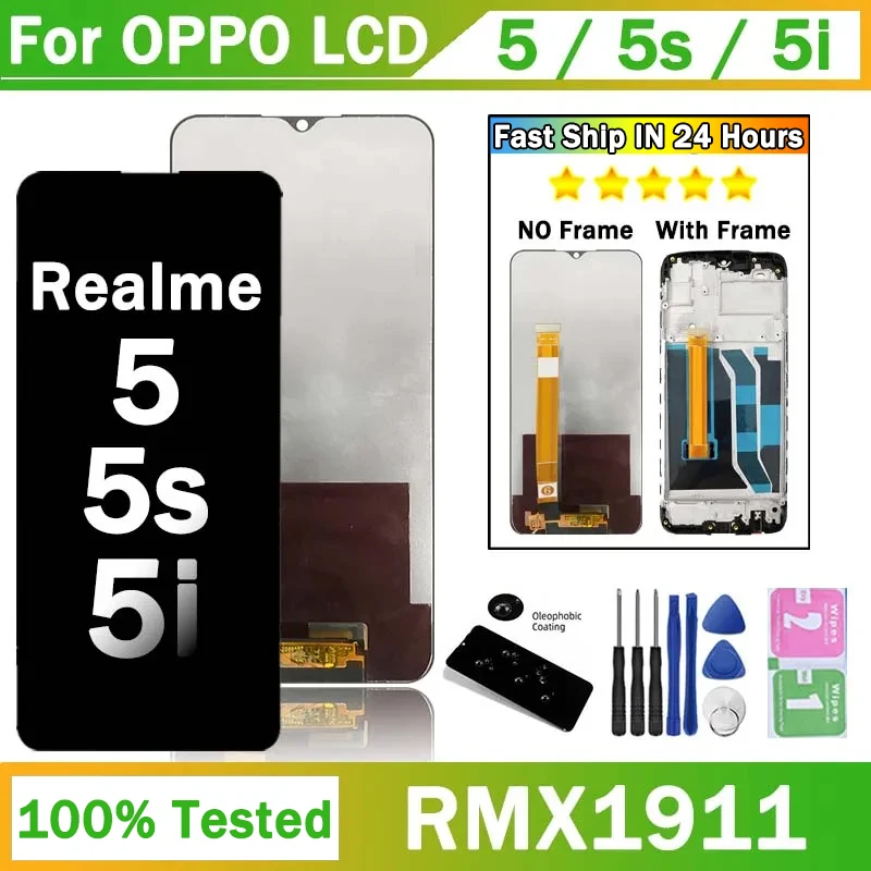 

6.5"inch For Oppo Realme 5 5s 5i LCD RMX2030, X2032，X1925，X1911, X1919, X1927 Display Touch Screen Digitizer Assembly Part