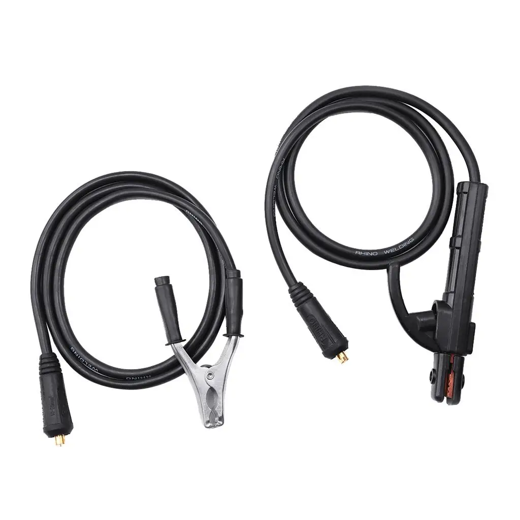 300A Ground Welding Clamp Black+sliver 59.06inch Copper + ABS Handle with special insulation heat
