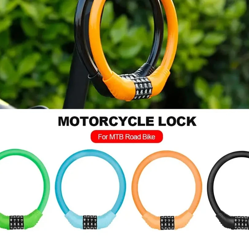 

4 Digital Code Anti-Theft Bicycle Cable Lock Stainless Steel Security Locks Portable Combination Code Padlock