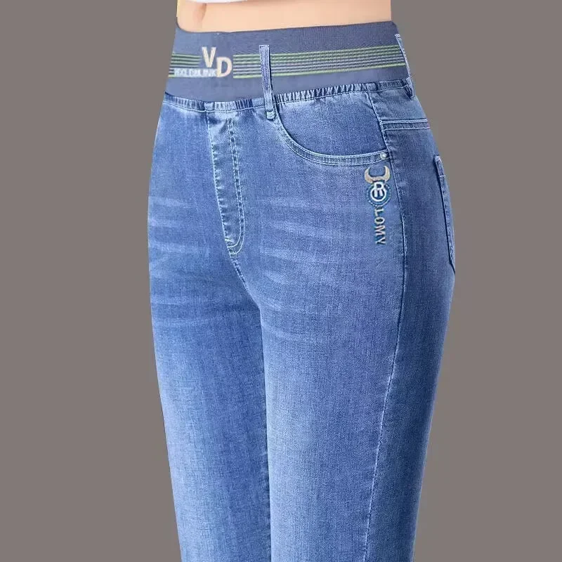 Jean slim taille haute pour femme, pantalon en denim, pantalon skinny, crayon délavé vintage, leggings Vaqueros commandés, surdimensionné 26-38