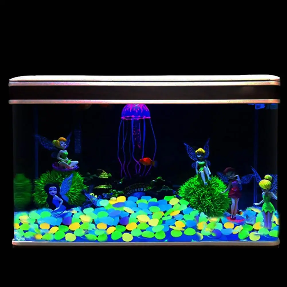 Fish Tank Small Luminous Stone Colorful Glowing Bright Stone Garden Toys Decoration Home Pebbles Fluorescent Landscaping U0N0