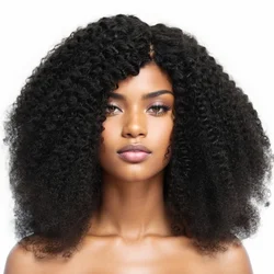 Kinky Curly Lace Closure Wig Human Hair for Black Women Middle Part Brazilian Hair Wig Short Curly Human Hair Wigs