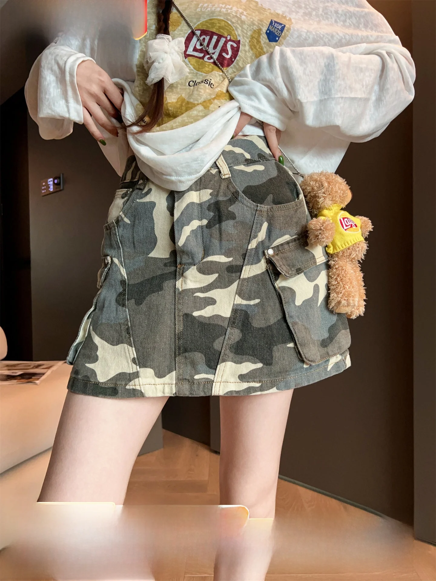 

Джинсовая юбка Faion с завышенной талией, А-силуэт, летняя, новая коллекция 2025, повседневная, универсальная