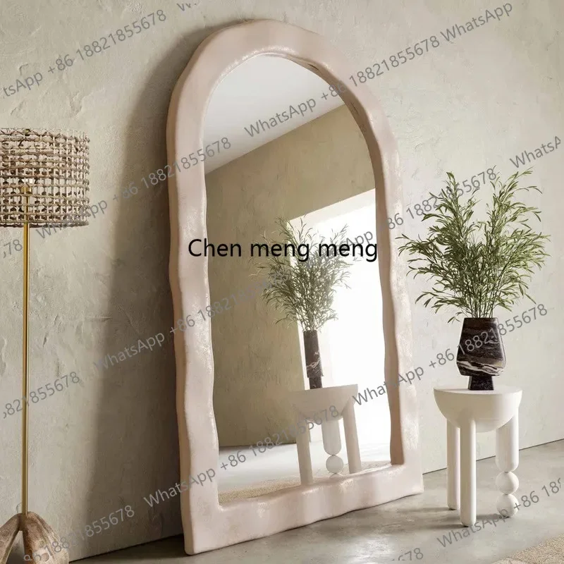 c139 Modern light luxury ins style floor mirror new wave arch full-length mirror French home full-length mirror