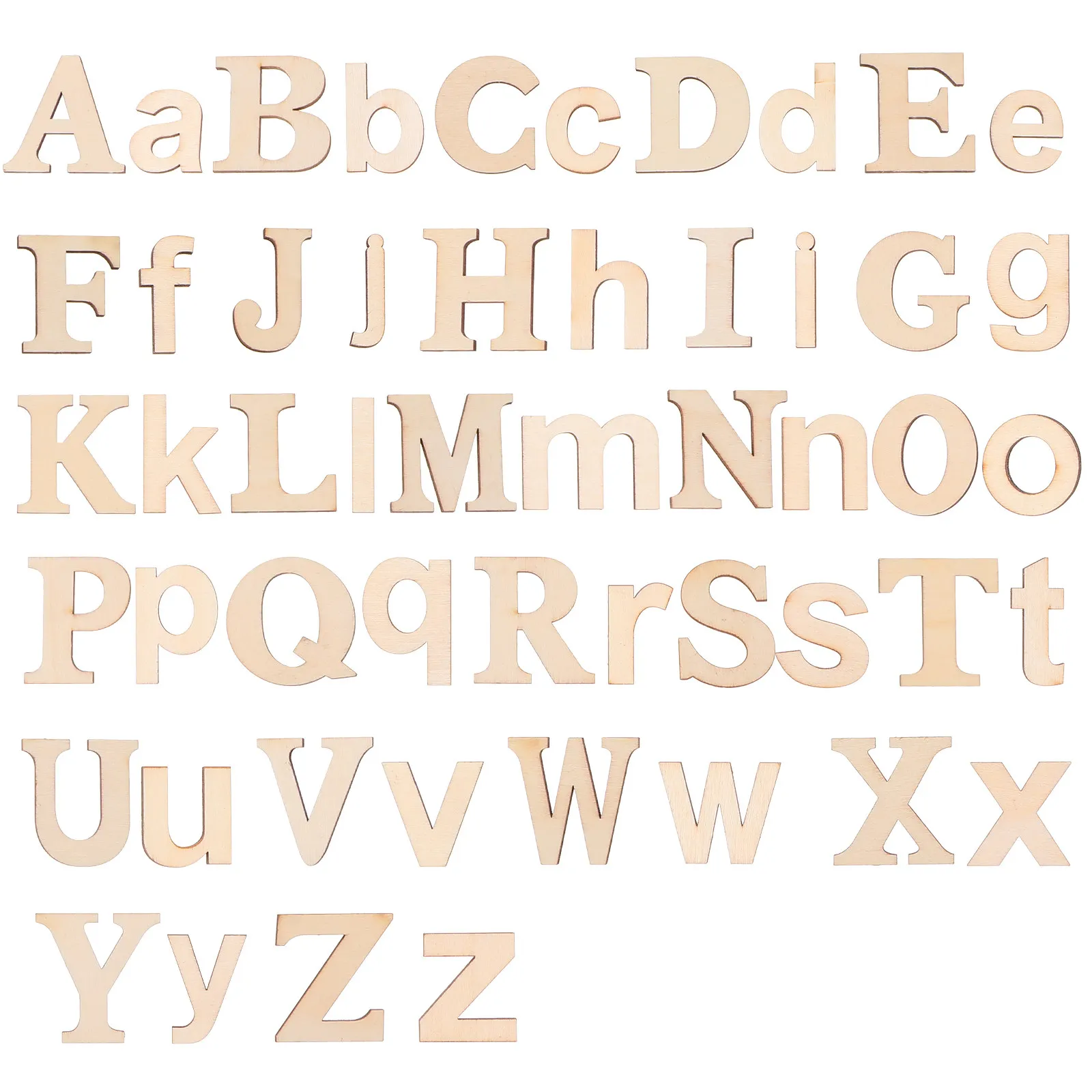 

104Pcs Alphabet Wooden Cutouts Unfinished DIY Letter Wood Slices for Graffiti Art Craft Painting Party Home Decor Wood Cutout
