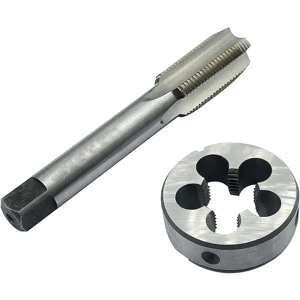 HUAZHICHUN 1PC 1/16-27 Tap + 1PC 1/16-27 Die,HSS Tap and Die Set Right Hand Tap