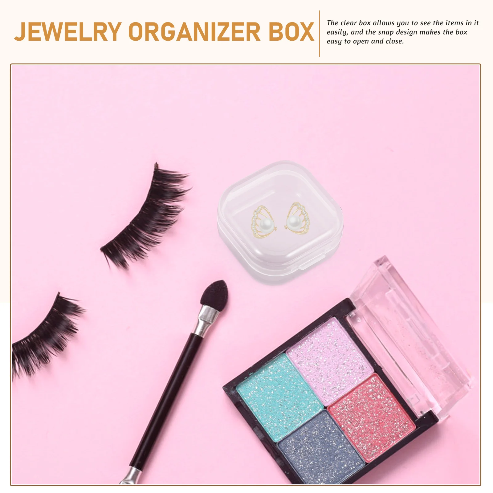 

1Set Clear Plastic Mini Storage Organizer Box Lid Portable Multi-Function Case for Jewelry Beads Pills Rhinestones Organizer