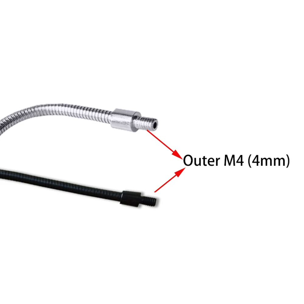 M4 Chrome 100/200/300mm 400mm  Hose Microphone  For Positioning Hose Styling Hose Gooseneck Coil  DIY clip desk lamp