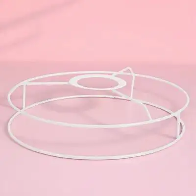 

Round Lampshade Wire Cover Metal Holder DIY Decorative Hanging Lamp Shade Holder Light Stand Tree Rings Simple Structure