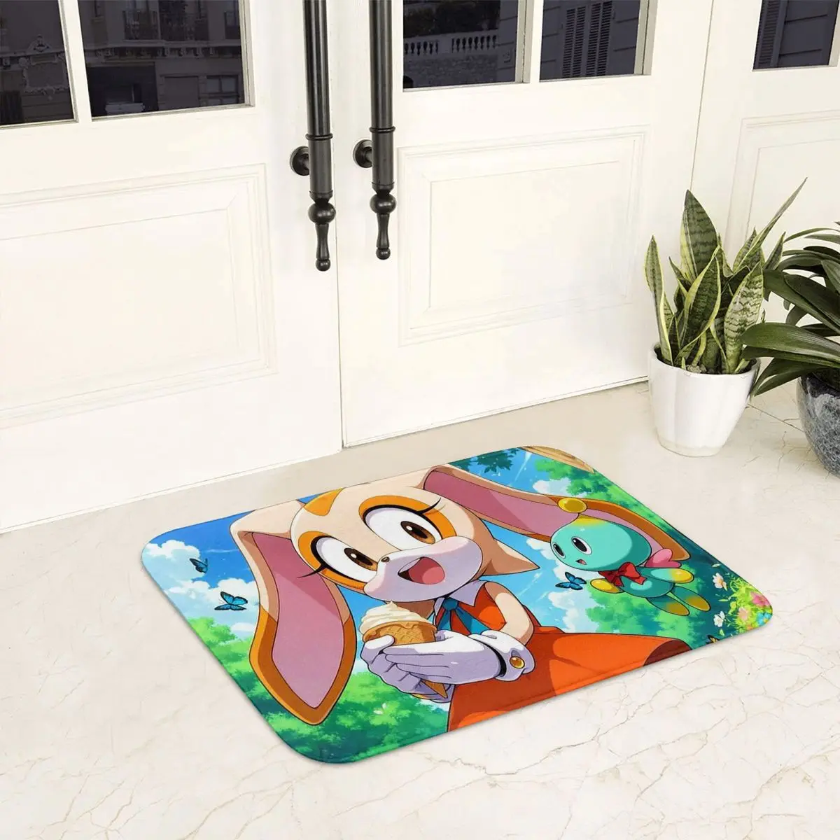 Cream The Rabbit S-Sonic-S T-The-S H-Hedgehog-S Non-slip Doormat Floor Mat Carpet Rug for Kitchen Entrance Bedroom Footpad Mats