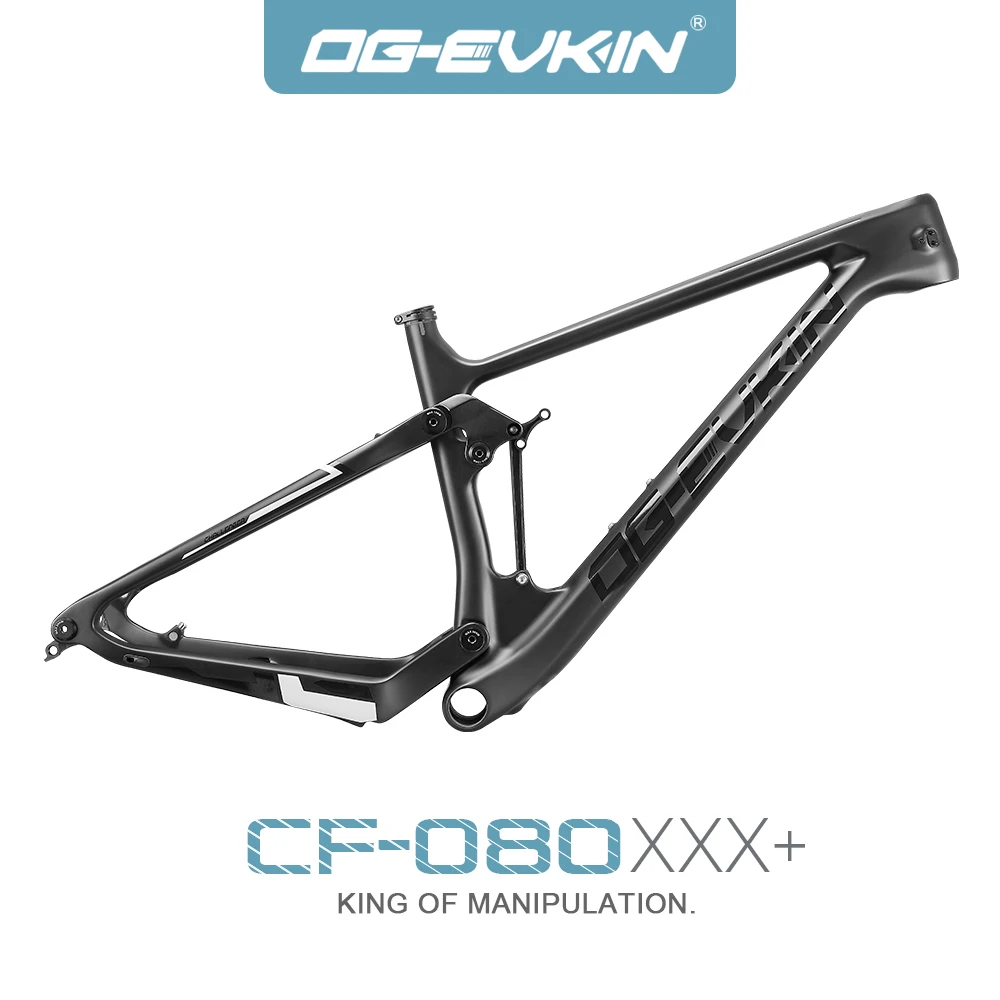 OG-EVKIN CF080 Carbon Full Suspension 100mm Travel Mountain Bike Frame Boost 12X148 29er BB92 MTB Disc 160mm Tapered Headtube