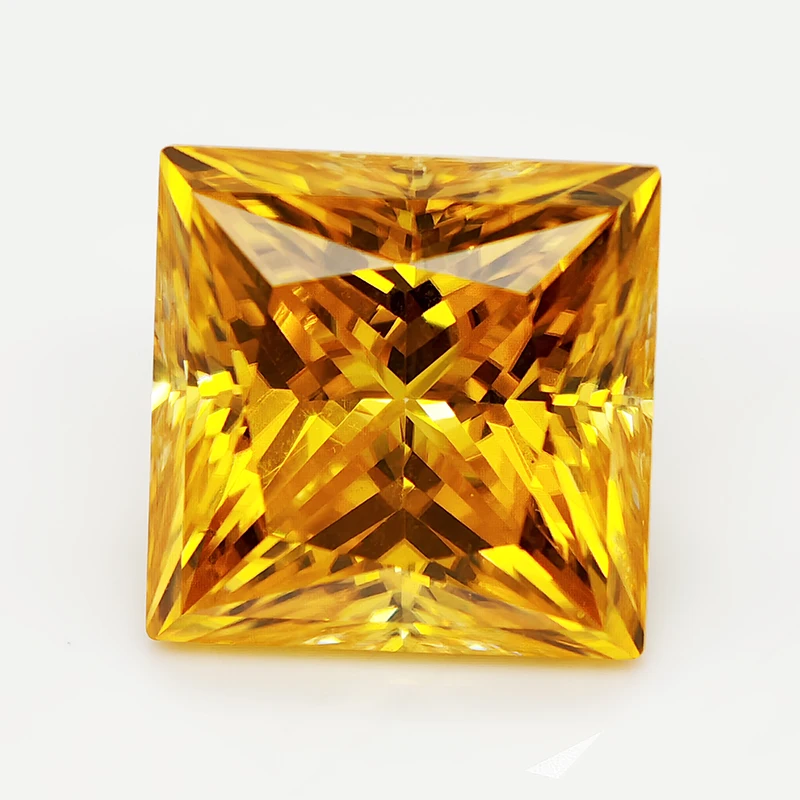 Moissanite Lab Diamonds Golden Yellow Color Princess Cut 0.6-5.0ct Pass Diamond Tester GRA Certificate