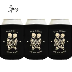 Hugger Gothic Wedding Can Coolers Till Death Do Us Part Goth Skeleton Halloween Party Supplies Halloween Wedding Favors Decor