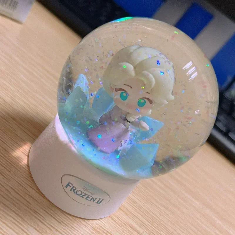 Spot Disney Ice And Snow Romance Series Crystal Ball Elsa Snow Treasure Trendy Play Blind Box Desktop Decoration Christmas Gift