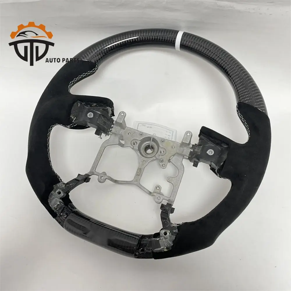 Factory Price Glossy Carbon Fiber Steering Wheel With Perforated Leather For Toyota Tundra Prado