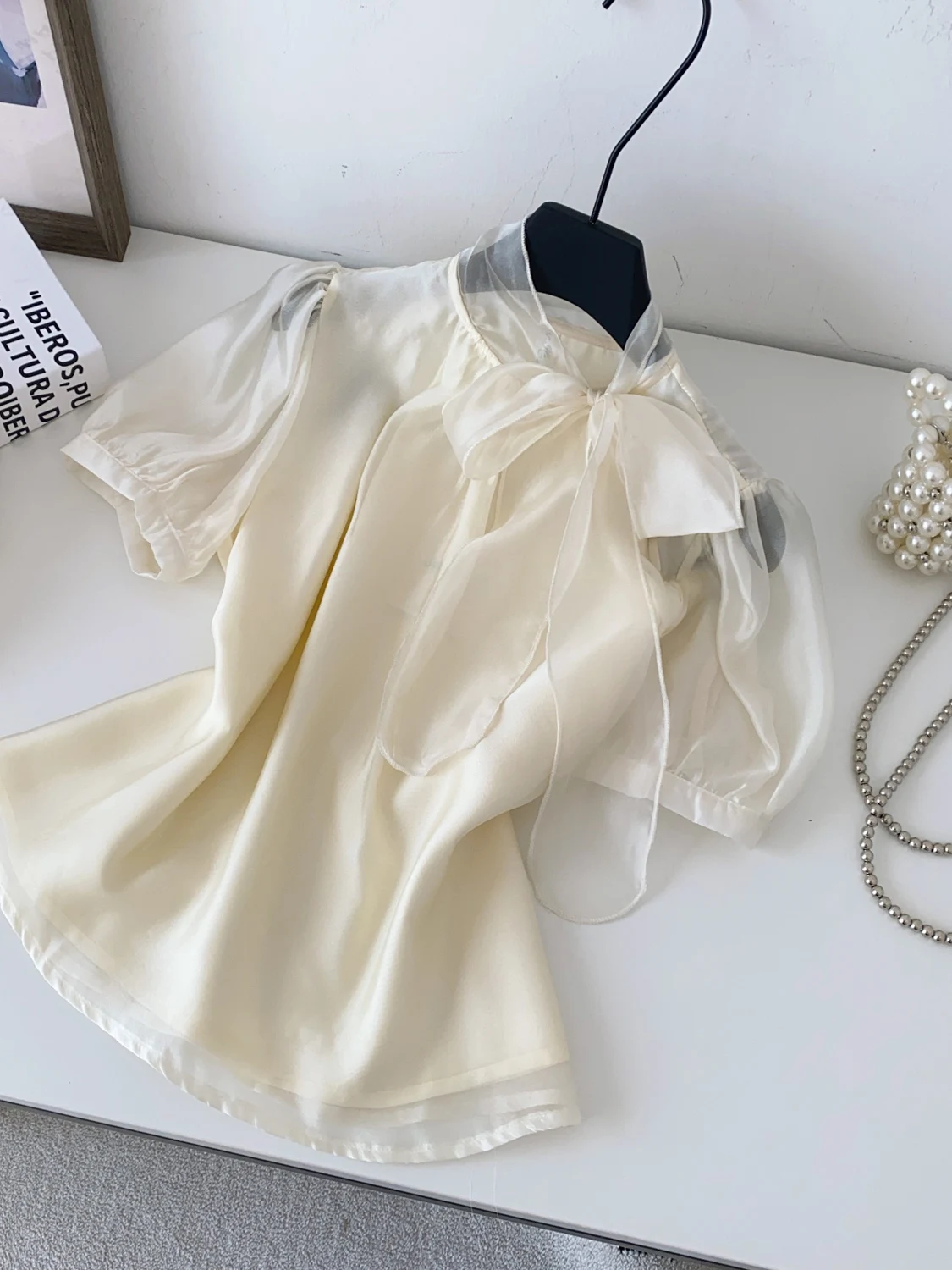 Ele Knot Bubble Sve Chiffon irt Donna Estate Faionable Versatile Top giovanile Coreano Sle Vestibilità ampia